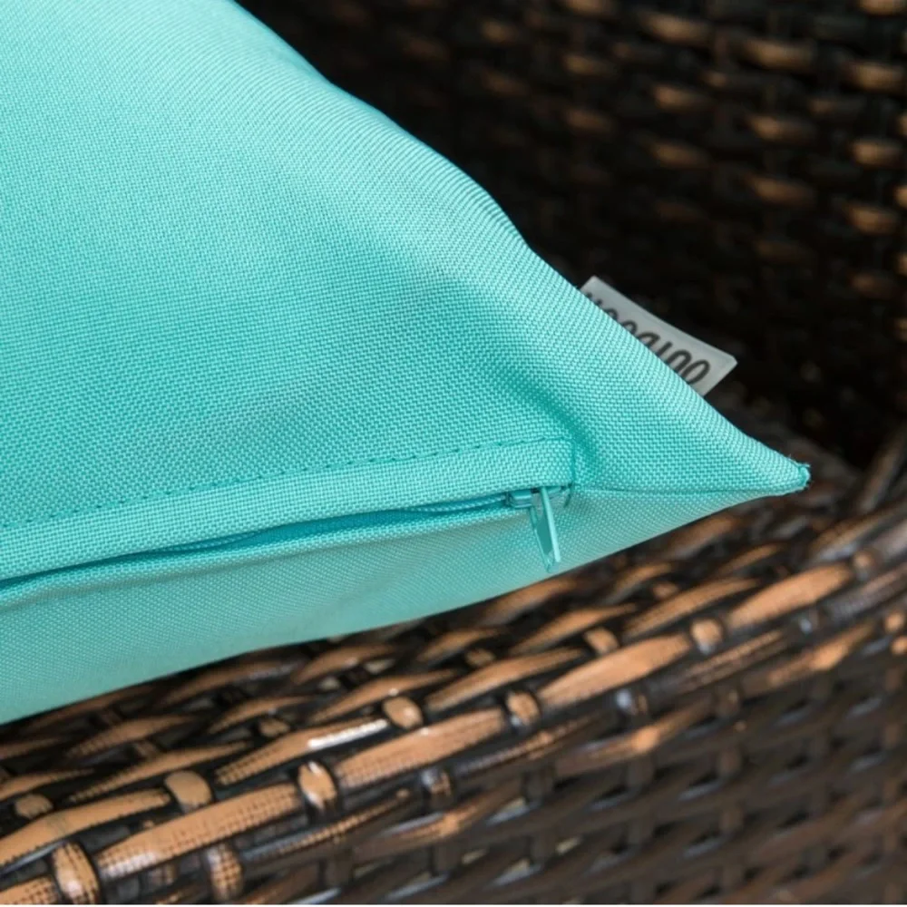 Luxury Home | Set of 2 Turquoise Outdoor Water Resistant Throw Pillow Covers